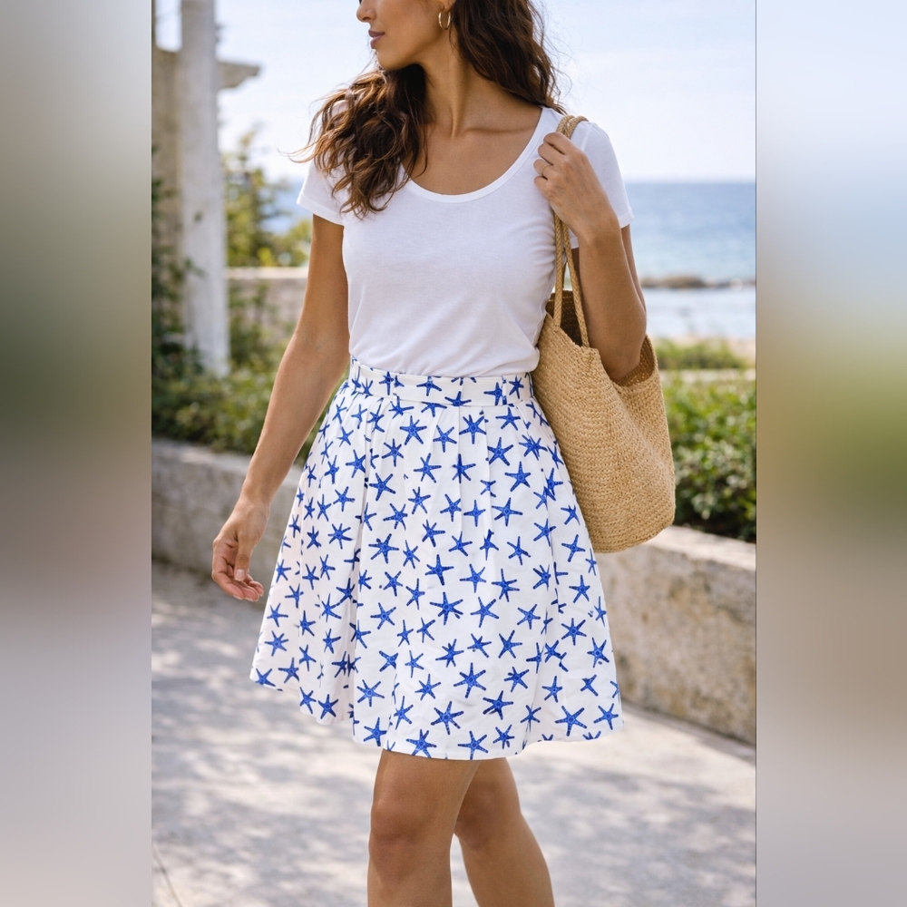 NWT Broome Street Kate Spade Nautical Resort Coastal‎ Skirt, Size 8